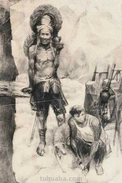 不止《父亲》！罗中立的素描手稿朴实厚重，每根线条都很有生活气 - 今日头条