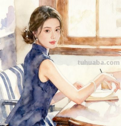 水彩画家笔下的美女 - 图画吧TUHUABA