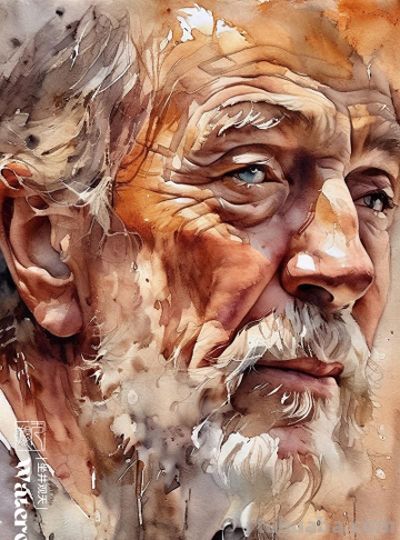 水彩肖像 | 老人 - 今日头条