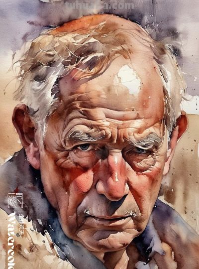 水彩肖像 | 老人 - 图画吧TUHUABA