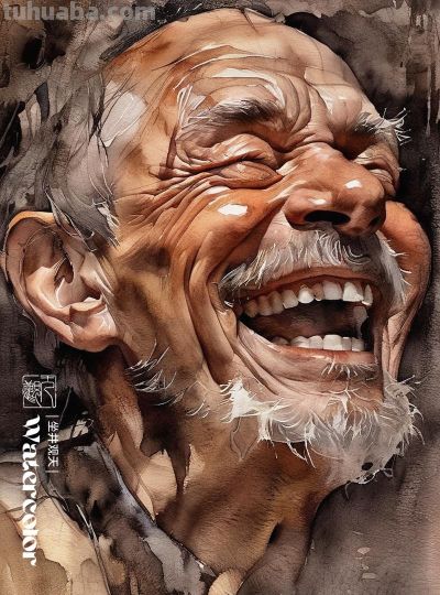 水彩肖像 | 老人 - 图画吧TUHUABA