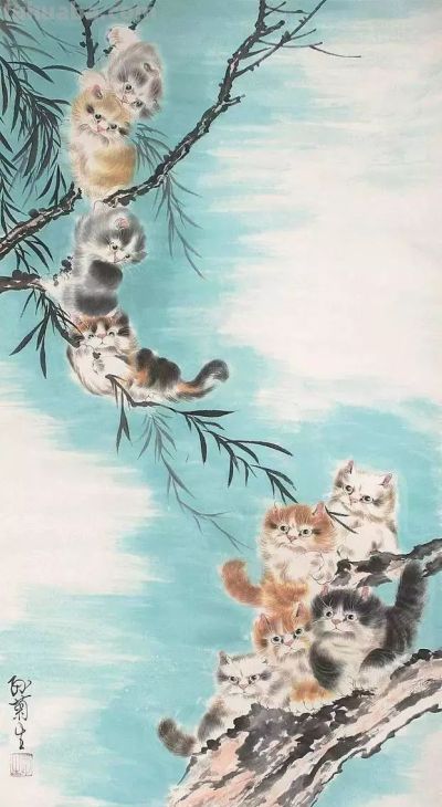 四大名家画猫，堪称一绝 - 图画吧TUHUABA