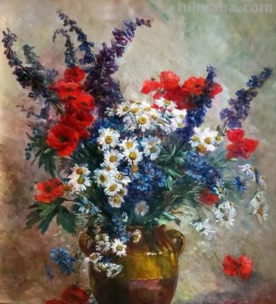 唯美静物花卉绘画｜法国画家尤金·亨利·考克斯油画欣赏 - 图画吧TUHUABA