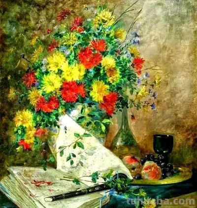 唯美静物花卉绘画｜法国画家尤金·亨利·考克斯油画欣赏 - 图画吧TUHUABA