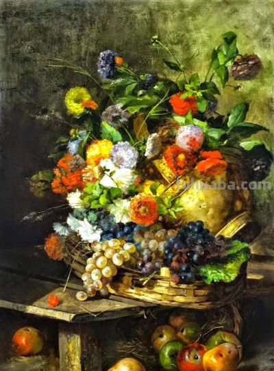 唯美静物花卉绘画｜法国画家尤金·亨利·考克斯油画欣赏 - 图画吧TUHUABA