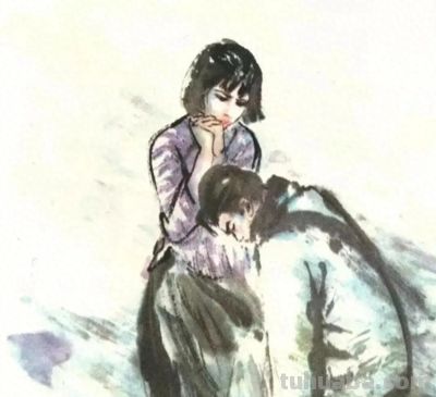 彩色国画连环画的翘楚《伤逝》，速写加水墨创新，改编自鲁迅小说 - 图画吧TUHUABA