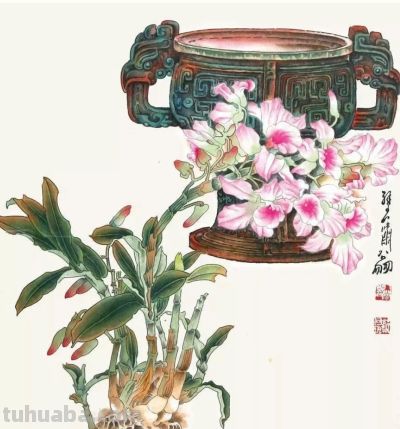 美丽花卉果蔬画，色彩鲜艳，细节精致 - 图画吧TUHUABA