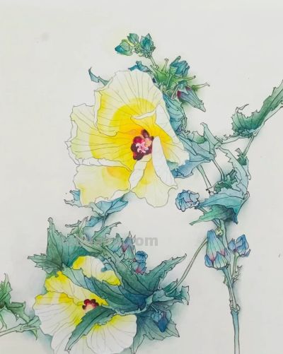 美丽花卉果蔬画，色彩鲜艳，细节精致 - 图画吧TUHUABA