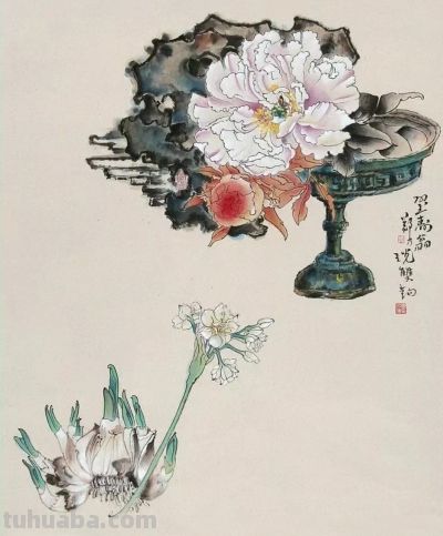 美丽花卉果蔬画，色彩鲜艳，细节精致 - 图画吧TUHUABA