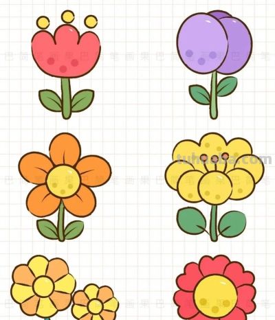 花朵简笔画 - 图画吧TUHUABA