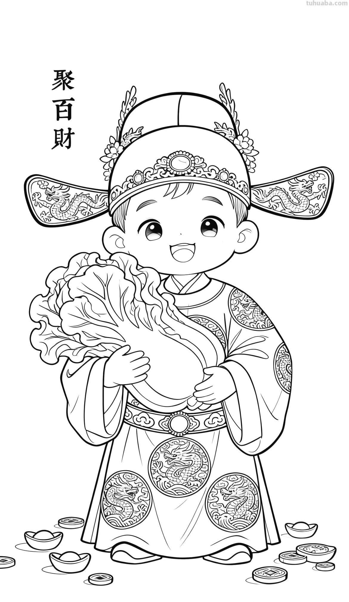 小明的新衣服+白描线稿 - 图画吧TUHUABA