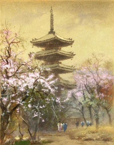 柔美水彩！日本画家Fukutaro Terauchi ​​​​ - 图画吧TUHUABA