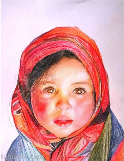 王思忠人物彩铅作品欣赏 - 图画吧TUHUABA