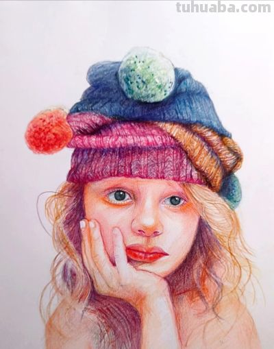 王思忠人物彩铅作品欣赏 - 图画吧TUHUABA