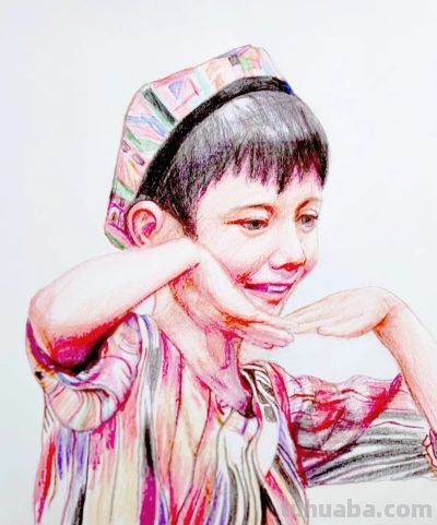 王思忠人物彩铅作品欣赏 - 图画吧TUHUABA