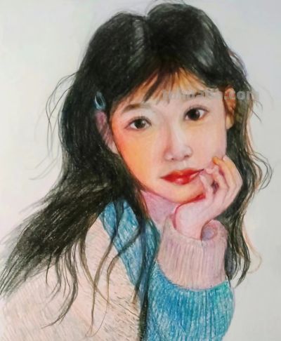 王思忠人物彩铅作品欣赏 - 图画吧TUHUABA