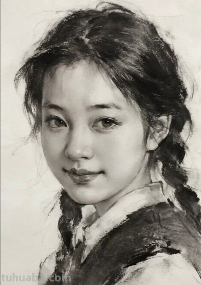 素描画，清纯的女孩子 - 今日头条