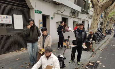 每日一画 | 城隅一林树，春至似含烟，上海水彩小分队写生申城街景 - 图画吧TUHUABA