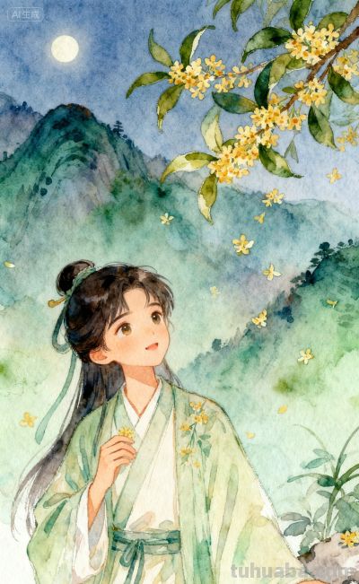 水彩插画‖人闲桂花落,夜静春山空,月出惊山鸟,时鸣春涧中 - 今日头条 水彩插画‖人闲桂花落,夜静春山空,月出惊山鸟,时鸣春涧中 - 图画吧TUHUABA