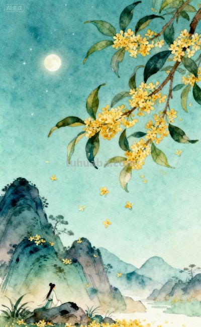 水彩插画‖人闲桂花落,夜静春山空,月出惊山鸟,时鸣春涧中 - 今日头条 水彩插画‖人闲桂花落,夜静春山空,月出惊山鸟,时鸣春涧中 - 图画吧TUHUABA