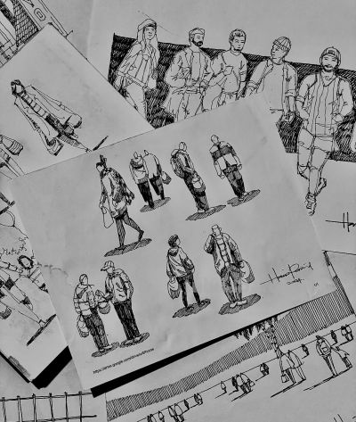 一组钢笔速写风景，从最简单的地方开始 - 图画吧TUHUABA