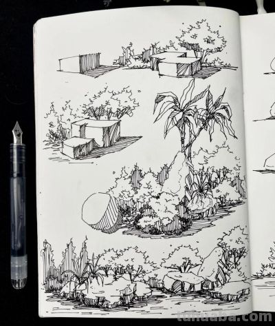 一组钢笔速写风景，从最简单的地方开始 - 图画吧TUHUABA