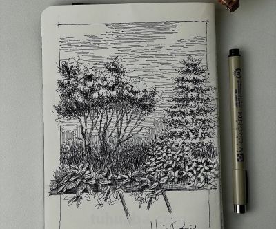 一组钢笔速写风景，从最简单的地方开始 - 图画吧TUHUABA