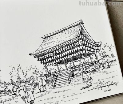 一组钢笔速写风景，从最简单的地方开始 - 图画吧TUHUABA