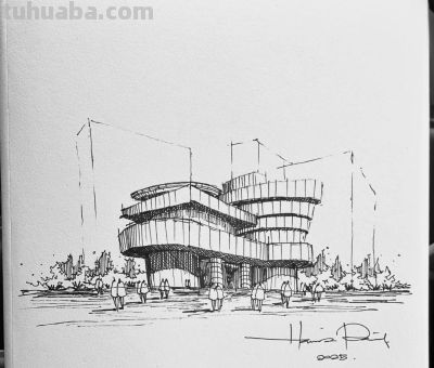 一组钢笔速写风景，从最简单的地方开始 - 图画吧TUHUABA