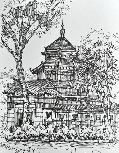 一组钢笔速写风景，从最简单的地方开始 - 图画吧TUHUABA