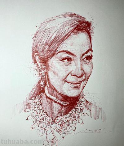 真是服气了！她的速写头像看着真简单，真帅 - 图画吧TUHUABA