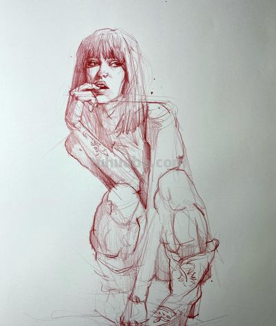 真是服气了！她的速写头像看着真简单，真帅 - 图画吧TUHUABA