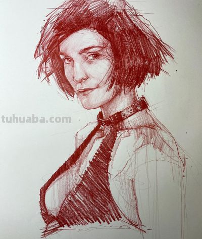 真是服气了！她的速写头像看着真简单，真帅 - 图画吧TUHUABA