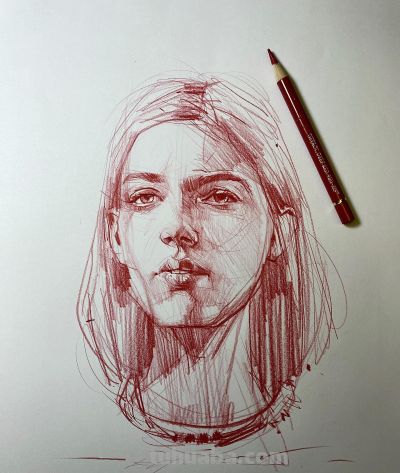 真是服气了！她的速写头像看着真简单，真帅 - 图画吧TUHUABA