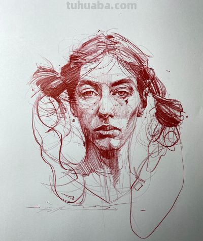 真是服气了！她的速写头像看着真简单，真帅 - 图画吧TUHUABA