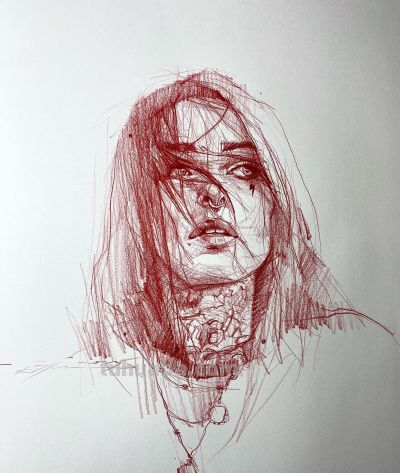 真是服气了！她的速写头像看着真简单，真帅 - 图画吧TUHUABA