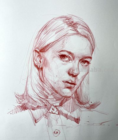 真是服气了！她的速写头像看着真简单，真帅 - 图画吧TUHUABA