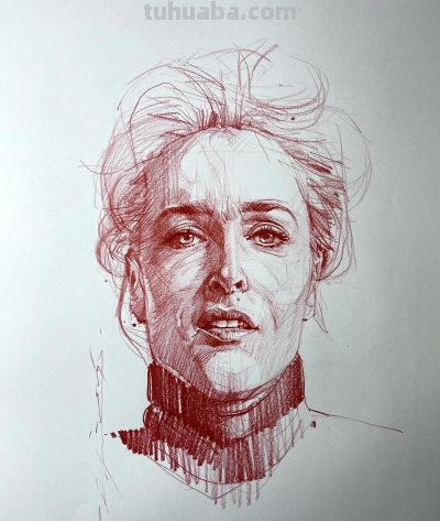 真是服气了！她的速写头像看着真简单，真帅 - 图画吧TUHUABA