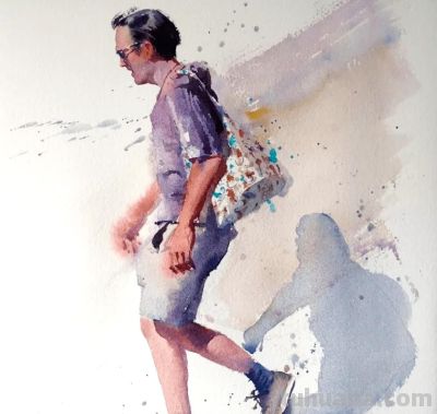 流光溢彩｜Eudes Correia水彩画人物速写作品欣赏 - 图画吧TUHUABA