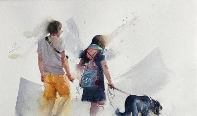 流光溢彩｜Eudes Correia水彩画人物速写作品欣赏 - 图画吧TUHUABA