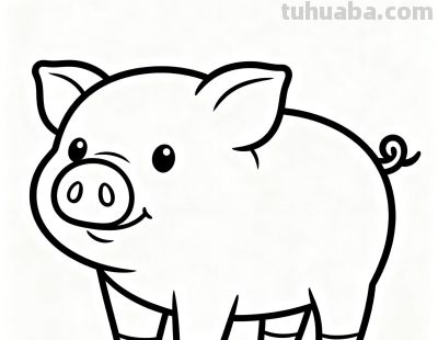 免费简单儿童涂色画可打印简笔画卡通画 - 图画吧TUHUABA