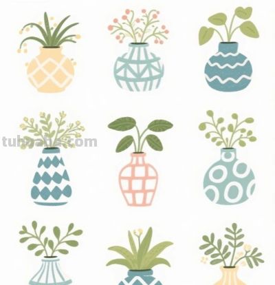 一组简单又清新的花草简笔画 - 图画吧TUHUABA