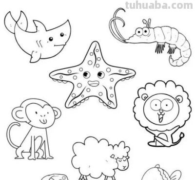 够你画10年了！2000个动物简笔画线稿，收藏备用 - 图画吧TUHUABA