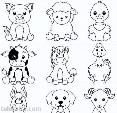 够你画10年了！2000个动物简笔画线稿，收藏备用 - 图画吧TUHUABA