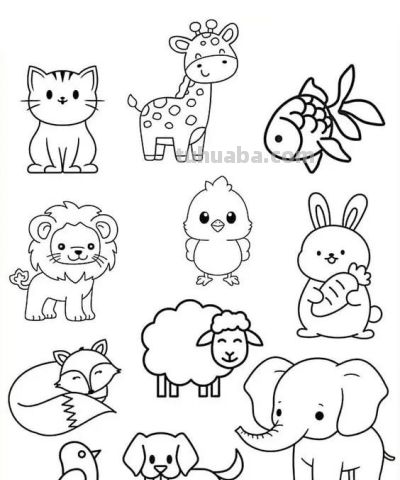 够你画10年了！2000个动物简笔画线稿，收藏备用 - 图画吧TUHUABA