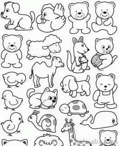 够你画10年了！2000个动物简笔画线稿，收藏备用 - 图画吧TUHUABA