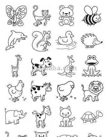 够你画10年了！2000个动物简笔画线稿，收藏备用 - 图画吧TUHUABA