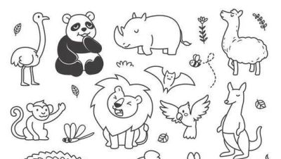够你画10年了！2000个动物简笔画线稿，收藏备用 - 图画吧TUHUABA