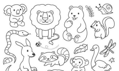 够你画10年了！2000个动物简笔画线稿，收藏备用 - 图画吧TUHUABA