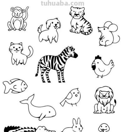 够你画10年了！2000个动物简笔画线稿，收藏备用 - 图画吧TUHUABA